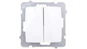 Wyłączniki światła i elektryczne - Ospel Karo biały łącznik świecznikowy ŁP-2S/m/00 ŁP-2S/m/00 - miniaturka - grafika 1