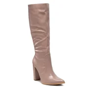 Kozaki damskie - Kozaki DEEZEE - ZALGT210932 Beige - miniaturka - grafika 1