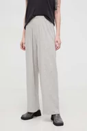 Spodnie damskie - American Vintage spodnie dresowe bawełniane kolor szary melanżowe - miniaturka - grafika 1