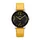 UMR RUHLA Damski zegarek na rękę RS204178, analogowy, kwarcowy, skórzany pasek (żółty), stal nierdzewna, czarny, Pasek