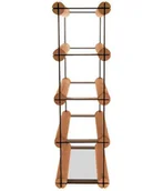 Pozostałe akcesoria barmańskie - Regał Na Wino Stojak Na 4 Butelki Szklane/ Pet — Rw-8/ 1X4 — Brązowy Brązowy Metal + Drewno Rw-8-1X4-4_O_Br / Wamar-Sosenka - miniaturka - grafika 1