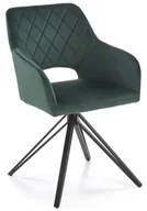 Krzesła - Tapicerowane zielone welurowe obrotowe krzesło P0-G47 - miniaturka - grafika 1