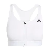 Biustonosze - adidas Damski biustonosz treningowy Powerreact Medium Support Zip Bra S A-B - miniaturka - grafika 1