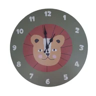 Wyposażenie pokoiku dziecięcego - Zegar Analogowy Ścienny Z Lwem Do Pokoju Dziecięcego 33Cm - miniaturka - grafika 1