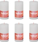 Świece - Bolsius Bolsius Świece pieńkowe Shine, 6 szt., 130x68 mm, zgaszona biel - miniaturka - grafika 1