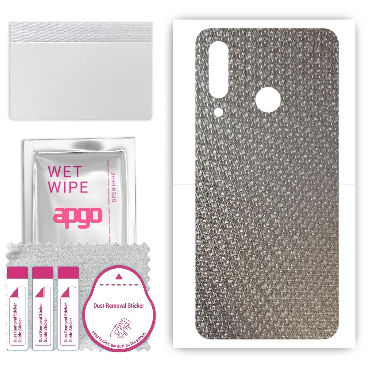 Folia naklejka skórka strukturalna na TYŁ do Doogee Y9 Plus - Aluminium krople - apgo SKINS