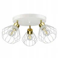 Lampy sufitowe - Lampa Plafon Żyrandol Glamour Biała Złota Led - miniaturka - grafika 1