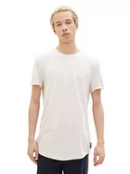 Koszulki męskie - TOM TAILOR Denim Koszulka męska 1036966, 32067-beżowa, biała Fine Yd Stripe, S, 32067 – beżowy biały Fine Yd Stripe, S - miniaturka - grafika 1