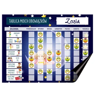 Tablica obowiązków na lodówkę Karta motywacyjna dla dzieci Planer na magnes - Magnesy - miniaturka - grafika 1