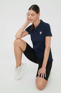 Koszulki sportowe damskie - Rossignol t-shirt bawełniany kolor granatowy - grafika 1
