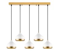 Lampy sufitowe - Lampa wisząca YILDO 5xE27/40W/230V biała/złota - miniaturka - grafika 1