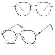 Okulary korekcyjne, oprawki, szkła - Okulary zerówki lenonki oprawki korekcyjne medium M294E granatowe/srebrne - miniaturka - grafika 1