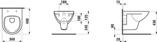 Laufen Pro B Toaleta WC 49x36 cm krótka bez kołnierza biała z powłoką LCC H8219524000001 - odbiór osobisty: Kraków, Warszawa - Miski WC - miniaturka - grafika 1