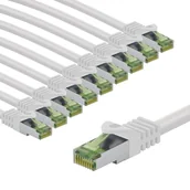 Kable miedziane - goobay 66595 CAT8.1 kabel sieciowy w zestawie po 10 szt./kabel krosowy ekranowany S/FTP/CU Ethernet, PiMF, LSZH, OFC/Cat 8.1 kabel z 40 Gbits/biały / 10 x 5 m - miniaturka - grafika 1