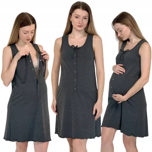 Koszula do karmienia i porodu z napami na środku i wiązaniem S Mamiluna - Piżamy ciążowe - miniaturka - grafika 1