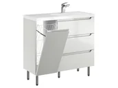 Szafki łazienkowe - Szafka Stojąca Z Umywalką ETH 90 cm K Prawa - Kaszmir Wysoki Połysk - miniaturka - grafika 1
