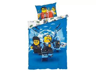 LEGO Pościel bawełniana dziecięca z kolekcji Lego, 140 x 200 cm (LEGO City niebieski) 5056197151051 - Pościel dla dzieci - miniaturka - grafika 1