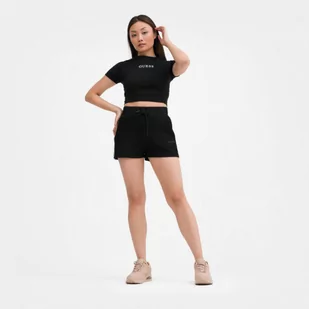 Damskie spodenki dresowe Guess Britney - czarne - GUESS - Spodnie sportowe damskie - miniaturka - grafika 1
