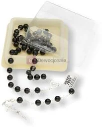 Różaniec srebrny AG, próba 925, kamień ONYKS CZARNY - Różańce - miniaturka - grafika 1