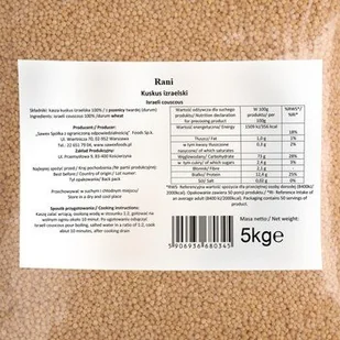 Kuskus izraelski 5kg Rani - Woda - miniaturka - grafika 1