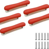 Zawiasy, okucia i inne akcesoria - Pięć uroczych, czerwonych, silikonowych uchwytów meblowych ozdobionych motywami z kreskówek i wyposażonych w system antywstrząsowy idealnie nadaje si - miniaturka - grafika 1