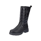 Kozaki damskie - Rieker Damskie modne kozaki Z9172, czarny, 41 EU - miniaturka - grafika 1