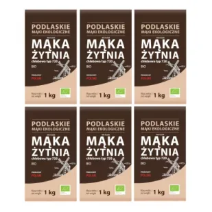 BioLife Mąka Żytnia chlebowa typ 720 Zestaw 6 x 1 kg Bio - Mąka - miniaturka - grafika 1