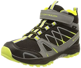 TOM TAILOR Chłopięce buty trekkingowe 4271102, Black Grey Neon Yellow, 30 EU - Buty dla chłopców - miniaturka - grafika 1