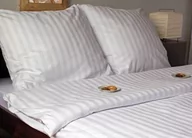 Pościel - Pościel adamaszkowa 200x220 Musso biała paski Andropol - miniaturka - grafika 1