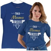 Gadżety dla niej i dla niego - Koszulka dla Mamy na Dzień Matki z napisem Taka mama to skarb w kolorze granatowym - miniaturka - grafika 1