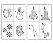 Ozdoby bożonarodzeniowe - Szablony świąteczne Boże Narodzenie do dekoracji okien 8 sztuk - miniaturka - grafika 1