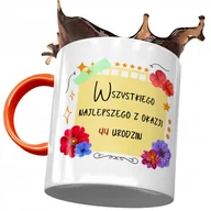 Kubki - Kubek Pomarańczowy na Urodziny 44 44te 44-te z Nadrukiem ze Zdjęciem + Opakowanie na prezent (wzór 04) - miniaturka - grafika 1