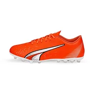 Piłka nożna - PUMA Męskie buty piłkarskie Ultra Play Mg, Ultra pomarańczowy Puma biały niebieski błyszczący, 42.5 EU - miniaturka - grafika 1