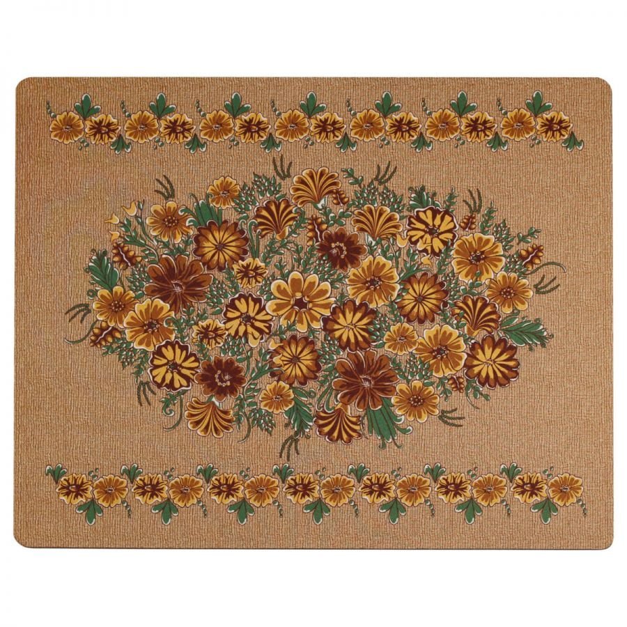 Podkładka pod mysz folk opolski kwiaty jesień 36 x 29 cm brązowa