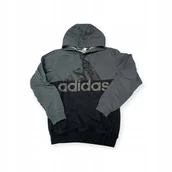 Bluzy męskie - Wciągana bluza męska z kapturem Adidas S - miniaturka - grafika 1