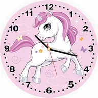 Wyposażenie pokoiku dziecięcego - naSciane Zegar dla dzieci kucyk jedorożec PONY konik - miniaturka - grafika 1