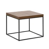 Ławy i stoliki kawowe - Beliani Stolik ciemne drewno z czarnym DELANO - miniaturka - grafika 1