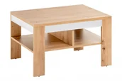Ławy i stoliki kawowe - Stolik kawowy, Vega, 76x56x46 cm, dąb artisan, biały, mat - miniaturka - grafika 1