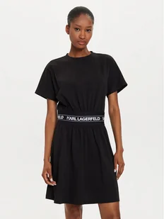KARL LAGERFELD Sukienka codzienna 245W1351 Czarny Regular Fit - Sukienki - miniaturka - grafika 1