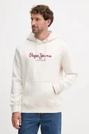 Bluzy męskie - Pepe Jeans bluza męska kolor beżowy z kapturem z aplikacją PM5800009 - miniaturka - grafika 1