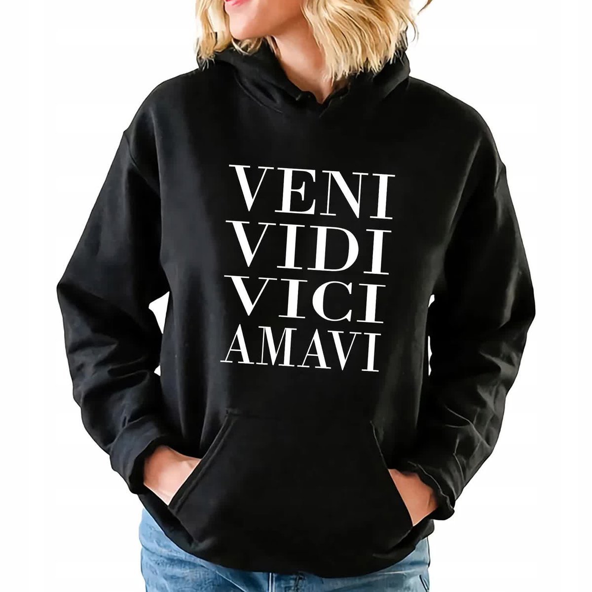 Bluza Damska Czarna Z Kapturem VENI VIDI VICI AMAVI Hell Trylogia Wz - S