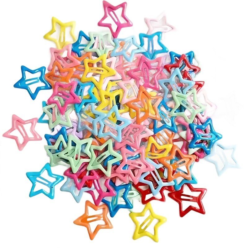 Spinki do Włosów Super Kolory i Wzory Gwiazdka 10 szt.