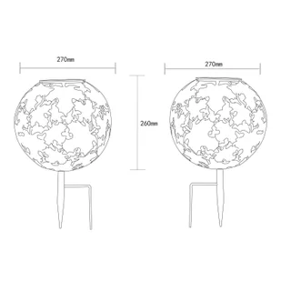 Globo Lampa solarna LED 36749 kula Ø 27 cm, rdza, szpikulec, metal - Lampy ogrodowe - miniaturka - grafika 1