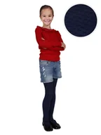 Rajstopy - Rajstopy bawełniane dziewczęce dziecięce ze wzorem granatowe 116-122 MYWAY - miniaturka - grafika 1