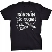 Koszulki męskie - Koszulka Barman Że Mucha Nie Siada Prezent - miniaturka - grafika 1