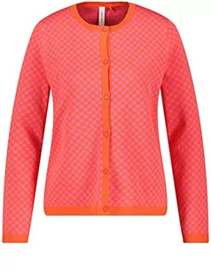 GERRY WEBER Edition Damska kurtka 830207-44711 z dzianiny, liliowa/różowa/czerwona/pomarańczowa, karo, 34, liliowy/różowy/czerwony/pomarańczowy karo, 34 - Kurtki damskie - miniaturka - grafika 1