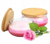 Świece - 2x Świece zapachowe świeczki z drewnianą pokrywką zapach róża poj 210 ml - miniaturka - grafika 1