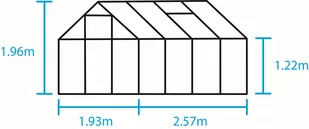 HALLS szklarnia ogrodowa Popular 86 zielona (5 m2; 1,93 x 2,57 m), szkło hartowane+ baza - Szklarnie ogrodowe - miniaturka - grafika 2
