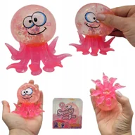 Zabawki sensoryczne - Megadidi Gniotek Premium Wesoła Ośmiorniczka z Przyssawkami Pudełko Różowa - miniaturka - grafika 1