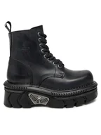 Glany damskie - NEW ROCK Glany M-MILI084N-S6 Czarny - miniaturka - grafika 1